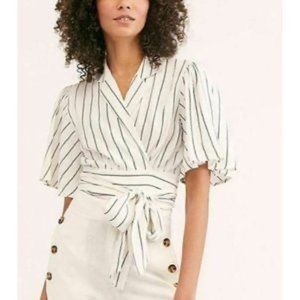 Free people striped wrap top in size L